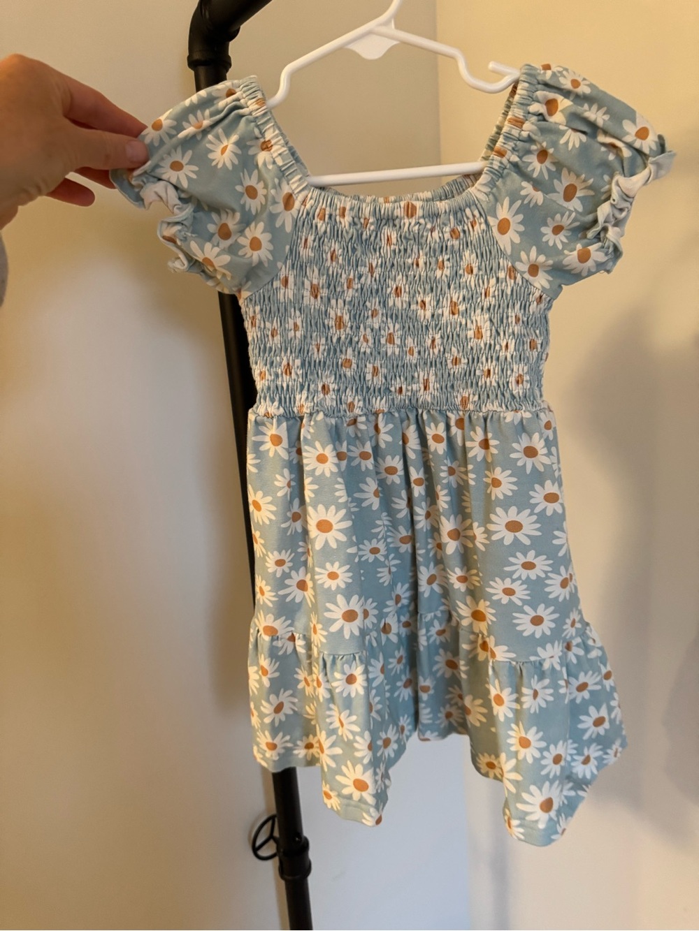 cheeky plum Light Blue Daisy Smocked Dress